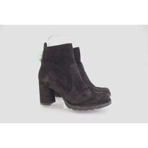 Paul Green Womens Nadia Ankle Boots Block Heel Platform Black Suede Size 10.5